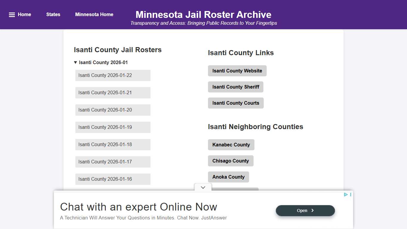 Isanti County - Minnesota Jail Rosters